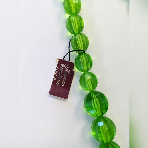 NOS NWT FIFTH AVE. GORGEOUS GREEN FACETED NECKLACE - Picture 12 of 12